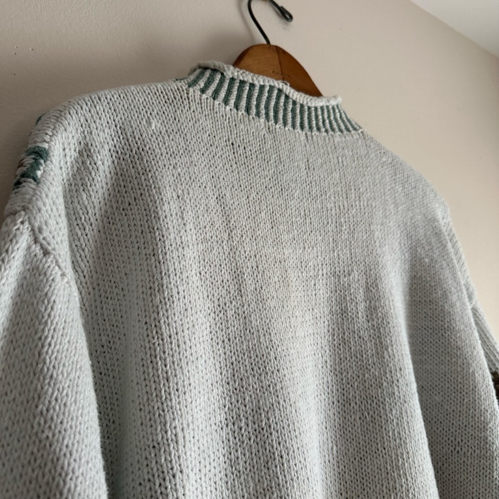 Vintage Rose Floral Knit Mock‎ Neck Sweater - Picture 7 of 11